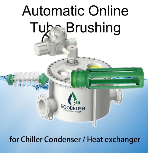 Automatic condenser tubes cleaning online brushing