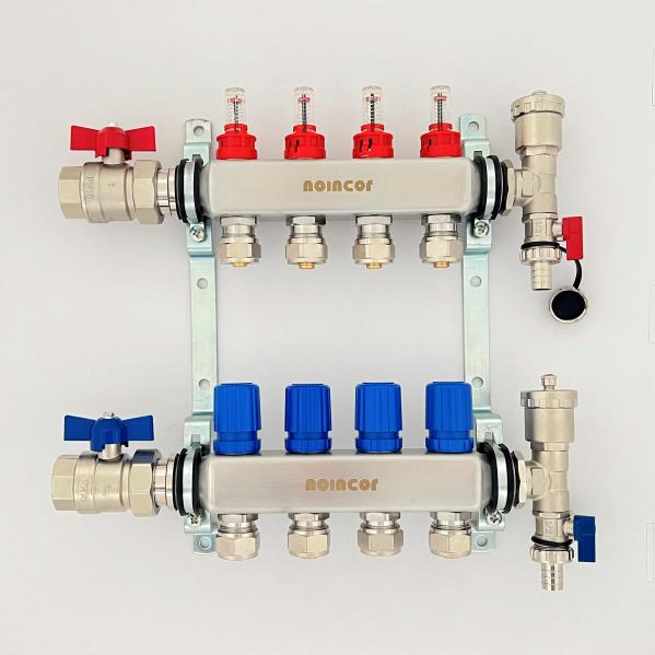 Underfloor Heating Manifold with Isolating Valves