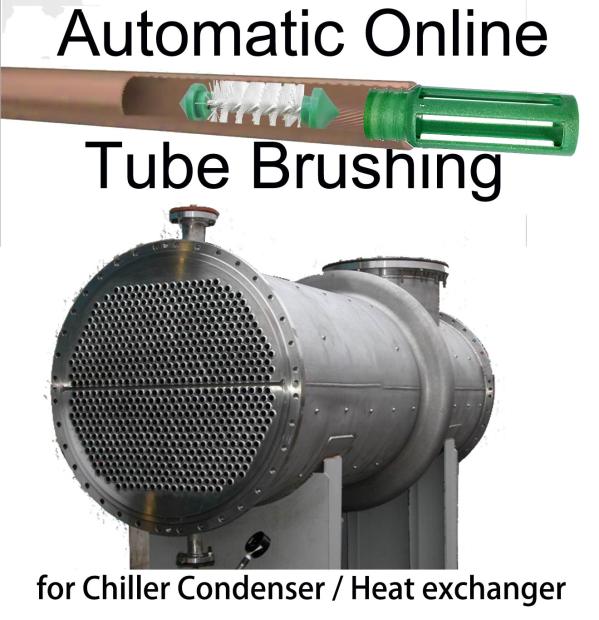 Heat exchanger tube automatic cleaning EQOBRUSH