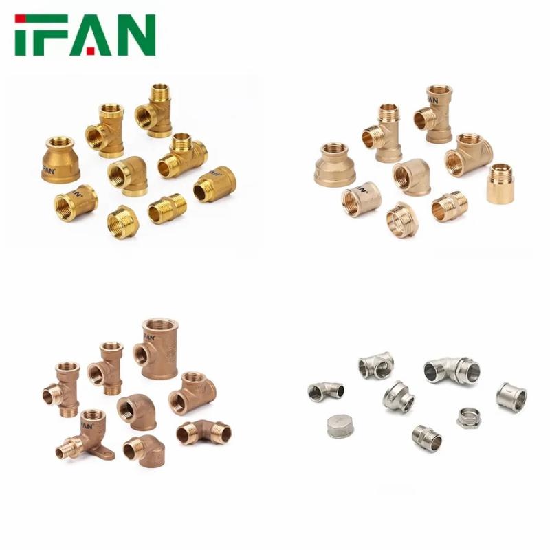 IFAN Factory 1/8  -2 Inch CW617 equal reducer female male thread brass elbow coupling connector union tee plug adapter nipple Brass fitting