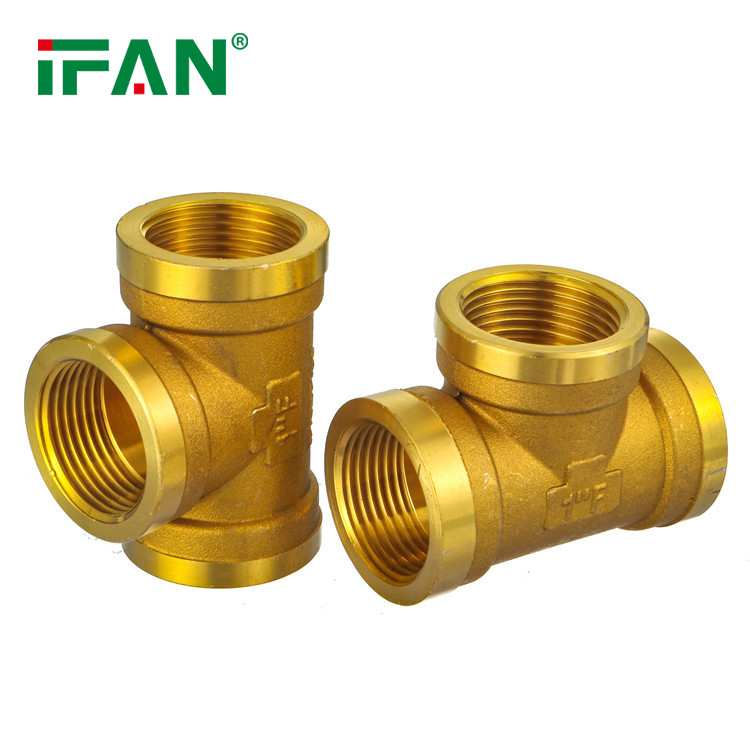 IFAN BS 7291 Factory Wholesale Brass Threaded Fittings Customized Brass Pipe Fitting 1/2 -2 Inch Equal Tee Brass Fitting