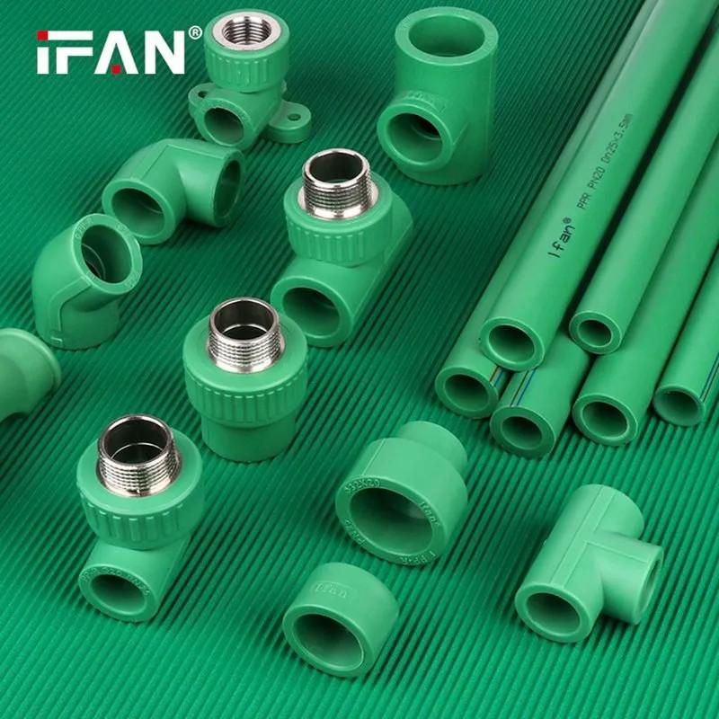 Ifan Full Style Size PPR Fittings and Pipes High Quality Green PPR Fittings ASTM F2389 Water Supply Plastic PPR Pipe Fittings