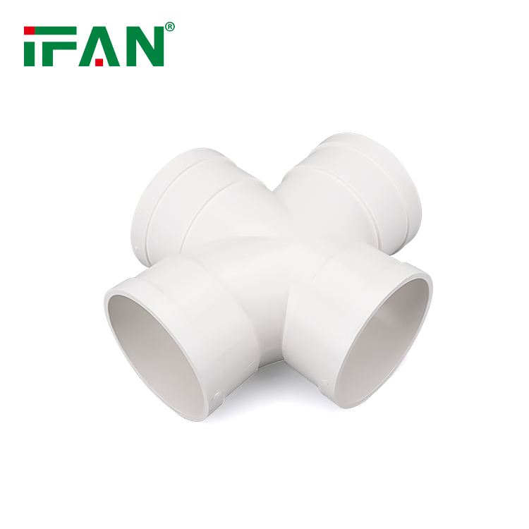 IFAN BS 3505 Durable UPVC Pipe Fitting 110mm Flat Four Way UPVC Fitting Customized UPVC Drainage Fittings
