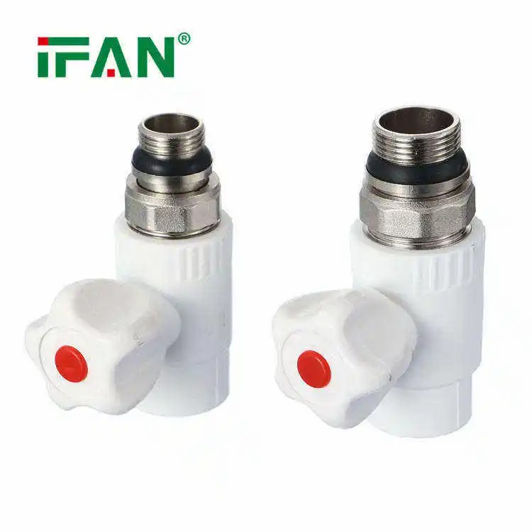 IFAN ISO 15874 Wholesale High Quality White PPR Pipe Fittings PPR Angle Valve OEM ODM PPR Radiator Valve