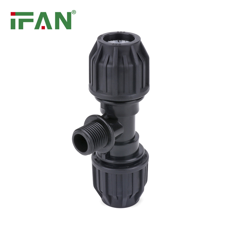 IFAN GB-T 18992 Corrosion Resistant HDPE Fitting 20-63mm Male Tee Compression Fitting Customized HDPE Pipe Fittings