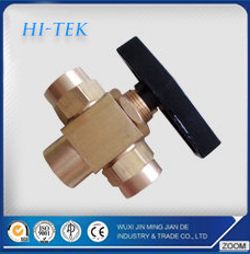 brass instrument 3 way ball valve