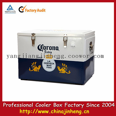 60L corona extra promotional metal outdoor corona wine beverage cooler lock camping box