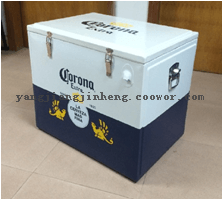 145L corona extra promotional metal outdoor corona wine beverage cooler lock camping box