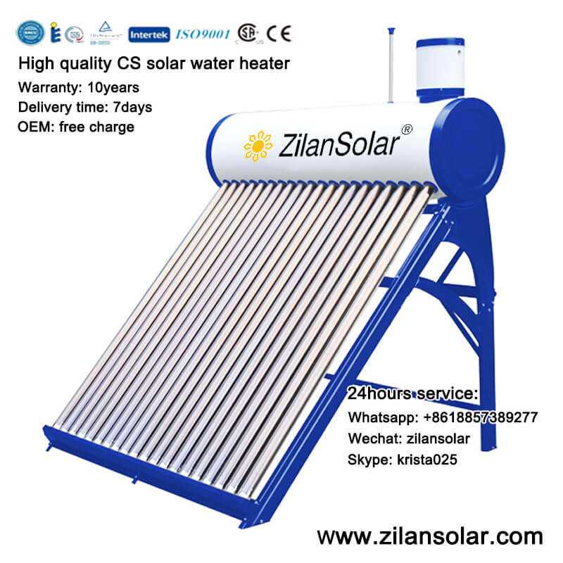 Compact non pressurized solar hot water with auxiliary tank for Chile market