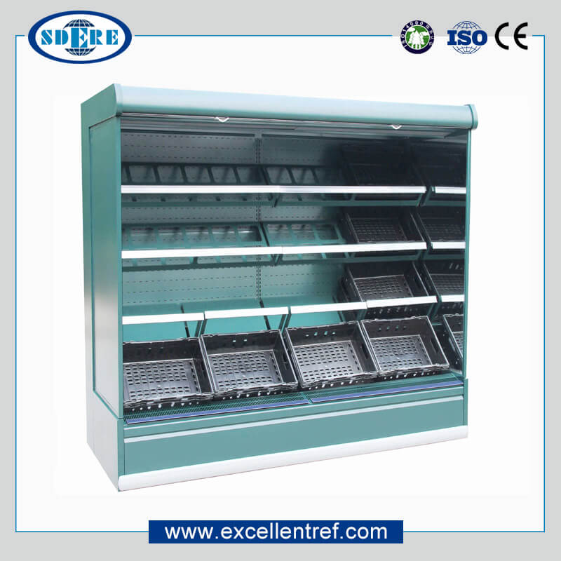 Stand Open Cooling Display Cabinet For Fruits And Vegetables in Supermarket