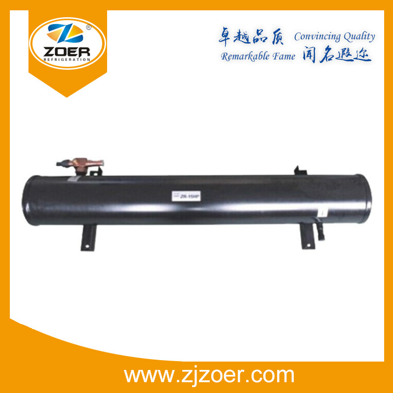 Refrigeration horizontal liquid receiver