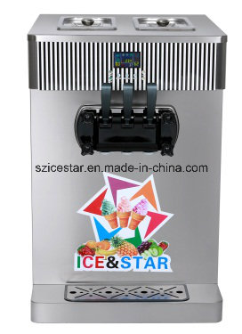 Table Model Double Cylinder Soft Ice Cream Machine/Double Color