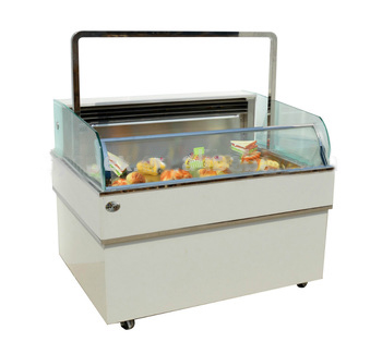 APEX open type 4 side glass display refrigerator