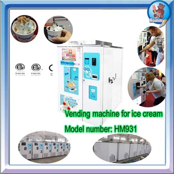 Automatic dispense Single Flavour yogurt ice cream and 3 kinds topping machine HM931T