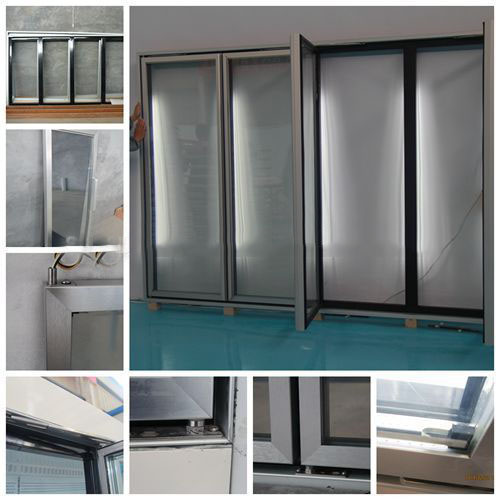 Glass door for supermarket refrigerator
