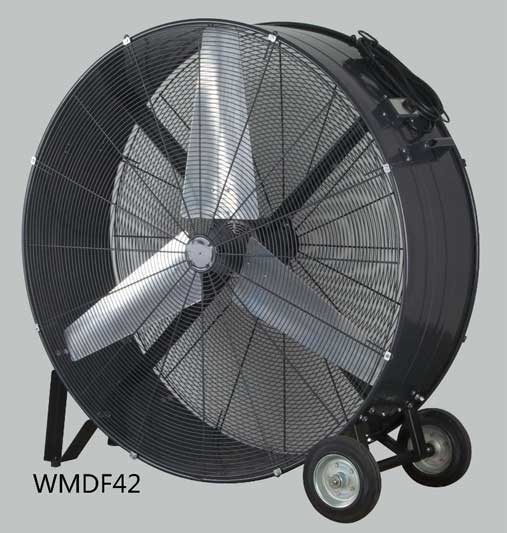 42 Inch High Volume Fan, High Velocity Fan, Drum Fan for Workshop, Patio, Basement, Warehouse