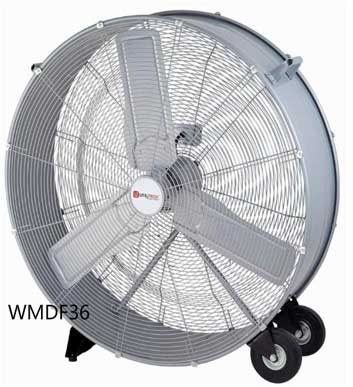 36 Inch High Velocity Belt Drive Drum Fan Floor Fan For Garage