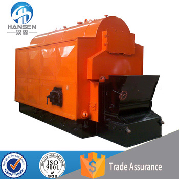 horizontal travelling grate coal boiler with feeder