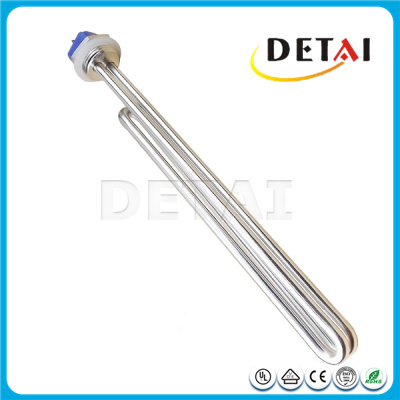 Electric stainless steel immersion foldback water heating element for brewing