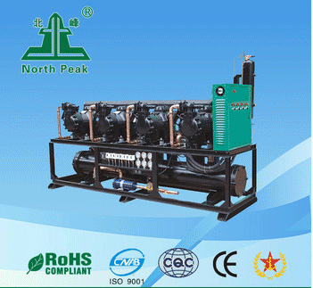 Semi-Hermetic Compressor&water-cooled condensing parallel Unit Refrigeration Capacity R134A,R22,R404A