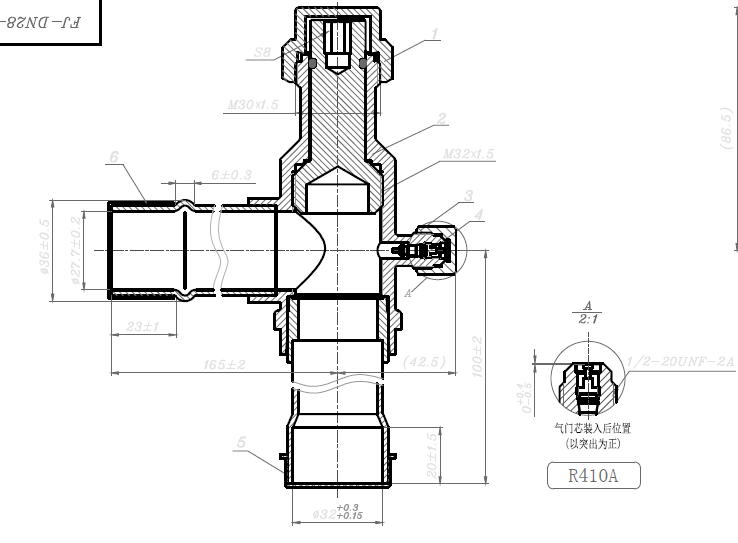 ZHONGBAO FJ-DN32 service valve for air-conditioner and refrigeration system