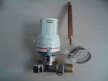 Temperature sensor, remote control valve