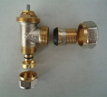 1/2 angled aluminium pipe joint radiator valve