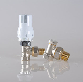 DN15 angle brass radiator valve with water return valve