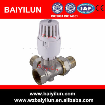 brass thermostatic radiator three way flow control valve
