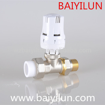 CE automatic straight radiator valves with brass ppr pipe fittings