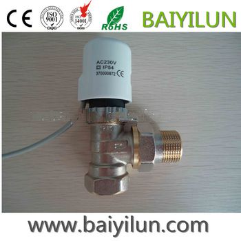 230V electric thermal actuator valve,DN20 nickle plated valve with ce certificate