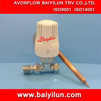 EN215 DN15 red copper Thermostatic straight valve G with remote sensor/CE red copper straight valve