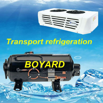R404a horizontal rotary domestic refrigeration compressor for plate refrigerator car