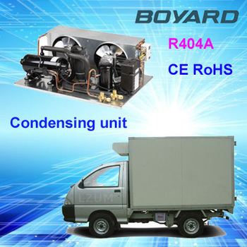 vehicle refrigeration equipment with R404A horizontal refrigeration compressor industrial refrigeration condenser unit