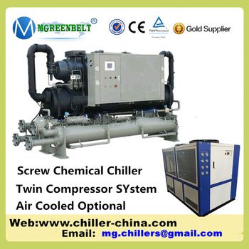 -10 Deg C Twin Compressor System Water Cooled Chemical Reactor Screw Chemical Chiller