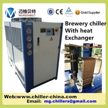 Industry Used Air Cooled Beer Wine Brewery Use Glycol Water Chiller With Plate Heat Exchanger