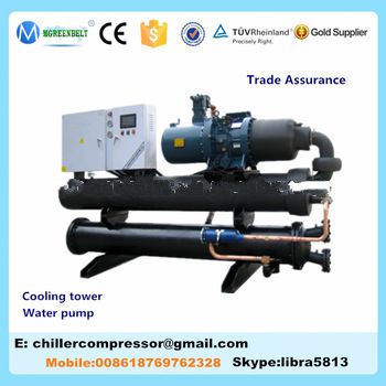 Low Temperature Screw Type Glycol Water Chiller, Water Cooled Chemical ...
