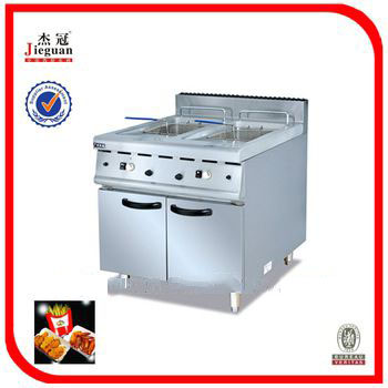 Free Standing Gas fryer With Cabinet in Guangzhou(2-tank)(GF-785-2)