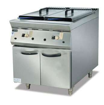 two tank two basket stainless steel gas deep fryer with cabinet GF-785