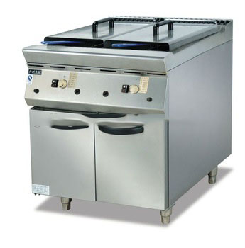 hotel equipment Gas Fryer (2-tank&2-basket) with Cabinet