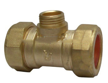 Brass Compression mid male tee