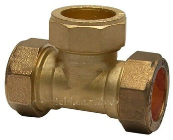 NPT Equal Compression Brass Tee Compression Fitting for Copper Pipe