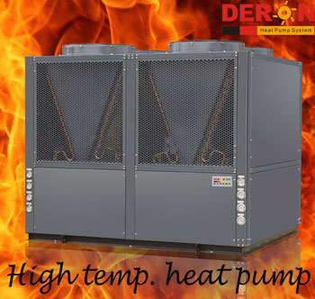 54KW Large Deron air source high temperature heat pump with 80 degree hot water