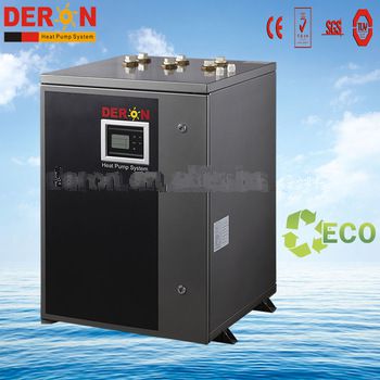 2016 New High COP Geo thermal ground source heat pump heating cooling with CE Europe energy label 10KW 12KW for houses estates