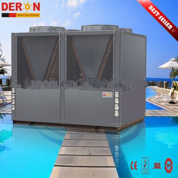 Large Commercial use Freestanding steel case Air Source swimming pool heat pump water heater for heating cooling Spa and Sauna