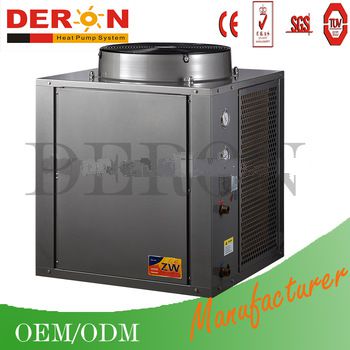 Deron high temperatuer heat pump air source water heater 14kw with Copeland compressor R134A refrigerant