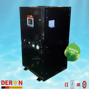 Floor house heating & 60 degree C hot water geothermal ground/ water source heat pump with R410a Daikin, commercial type(DERON)