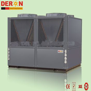 Freestanding steel case large air source swimming pool heat pump heater R417a for Spa Sauna water heating/ cooling 76KW (DERON)