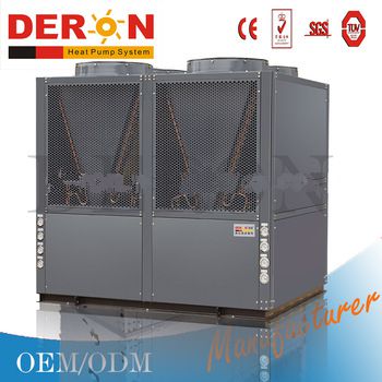 Deron big size high cop air source heat pump conbine solar panel heating system daikin equipment for hotel hot water heating
