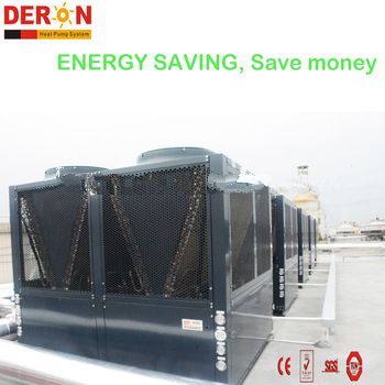 Max. heating hot water reach 80C high temperature heat pump air source(Copeland scroll,R134a), solar wind power system